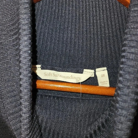 Soft Surrounding Women Grayish Blue Turtleneck Stretch Pullover Sweater Size 2X - Picture 4 of 9